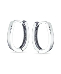 Bling Jewelry Square Pyramid Shaped Scroll Swirl Filigree Kpop Huggie Earrings Hoop .925 Sterling Silver