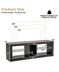 Modern Tv Stand with Led Lights and Adjustable Shelves Stylish Entertainment Center for Living Room