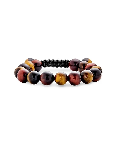 Bling Jewelry Natural Multi Stones Strand Stackable 10MM Bead Bracelet Cord String Adjustable