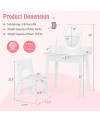 Kids Vanity Set with Lighted Mirror Fun and Stylish Dressing Table for Toddlers
