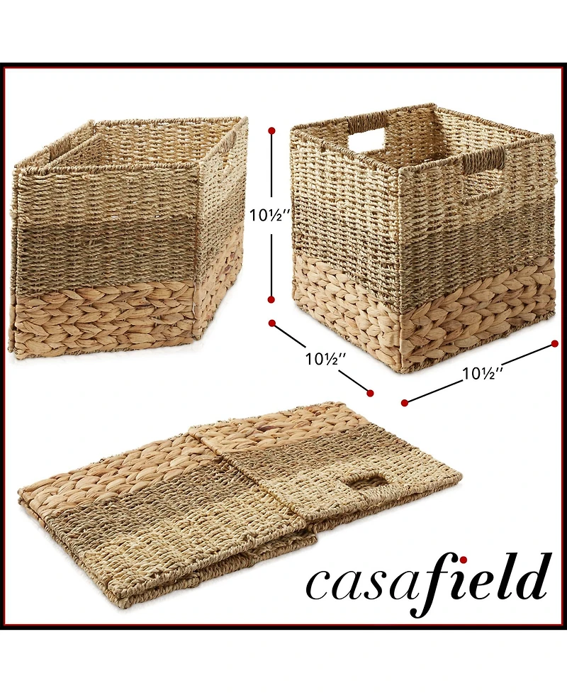 Casafield 10.5" x 10.5" Mixed Weave Storage Baskets
