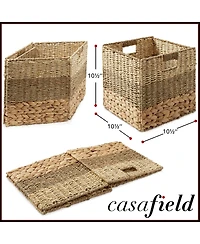 Casafield 10.5" x 10.5" Mixed Weave Storage Baskets
