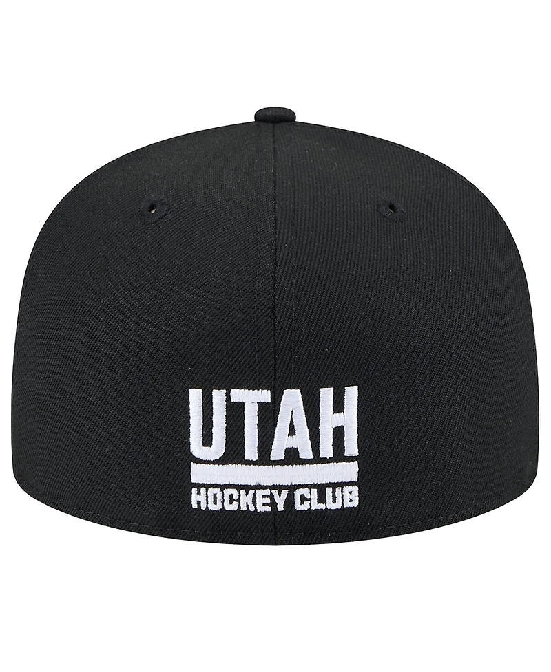 New Era Men's Black Utah Hockey Club State Shape 1st Season 59FIFTY Fitted Hat
