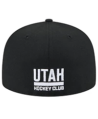 New Era Men's Black Utah Hockey Club State Shape 1st Season 59FIFTY Fitted Hat