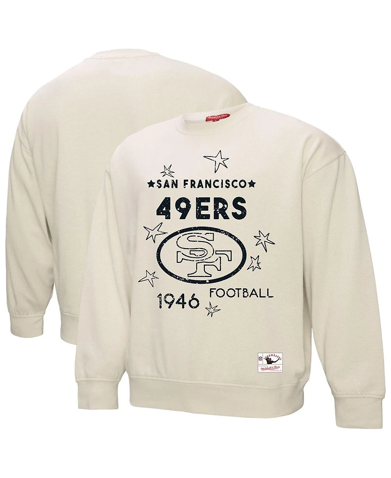 Mitchell & Ness Women's Cream San Francisco 49ers Shooting Stars Pullover Sweatshirt