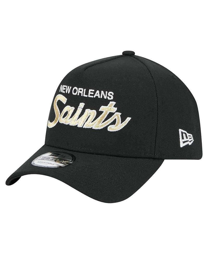 New Era Men's Black New Orleans Saints Smith 9FORTY Adjustable hat
