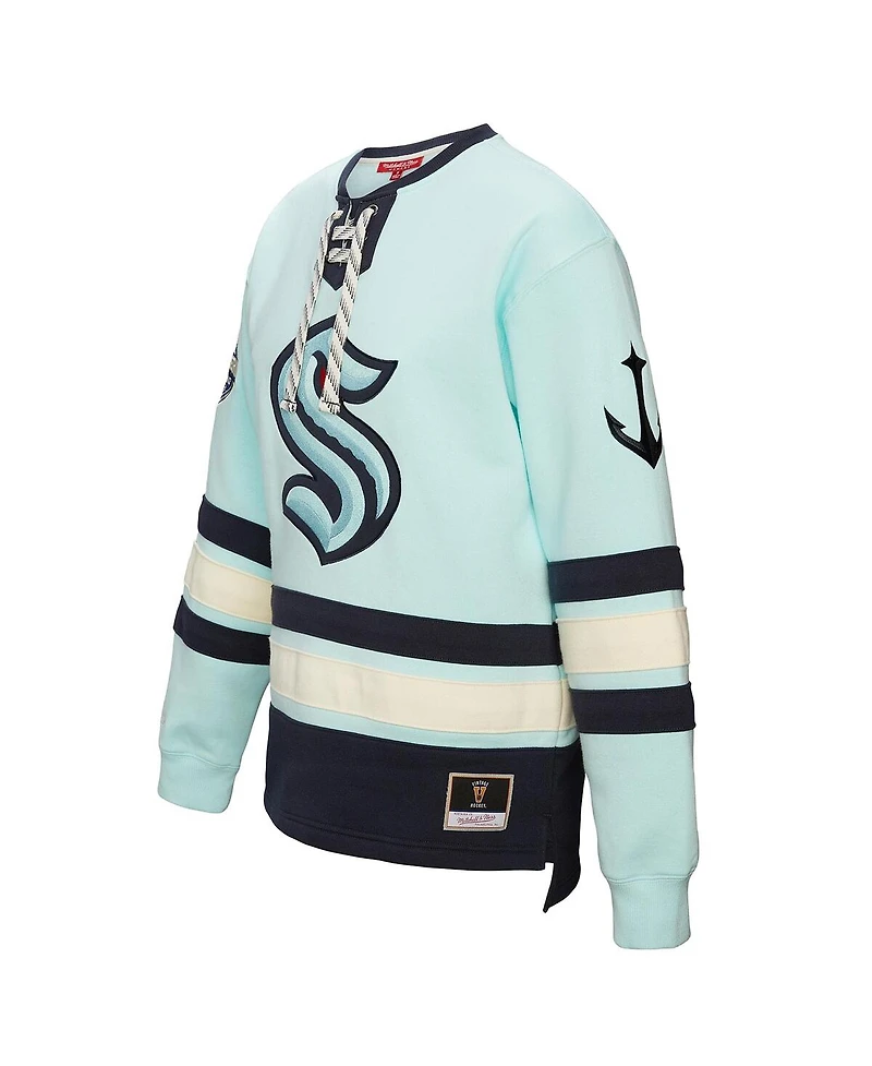 Mitchell & Ness Women's Light Blue Seattle Kraken Heritage Lace-Up Pullover Sweatshirt