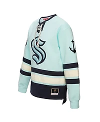 Mitchell & Ness Women's Light Blue Seattle Kraken Heritage Lace-Up Pullover Sweatshirt