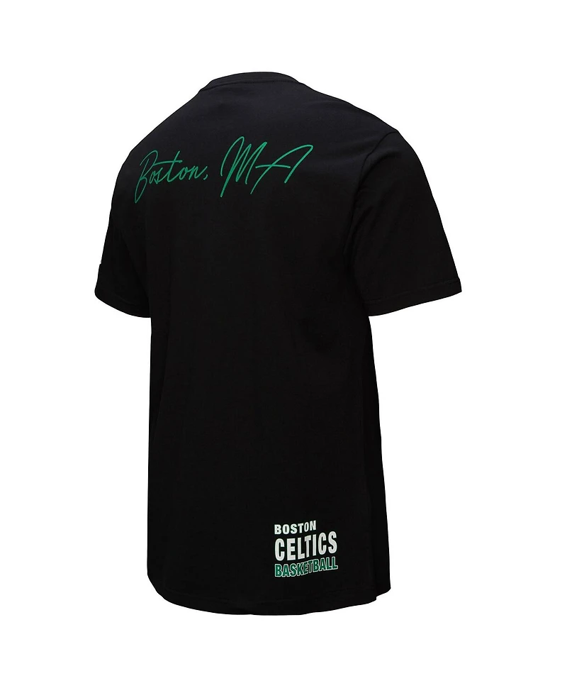 Mitchell & Ness Men's Black Boston Celtics Black Out Collection Vintage Premium T-Shirt