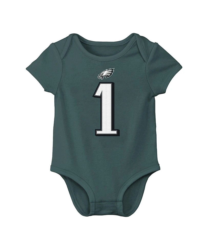 Nike Baby Boys and Girls Midnight Green Jalen Hurts Philadelphia Eagles Player Name Number Bodysuit