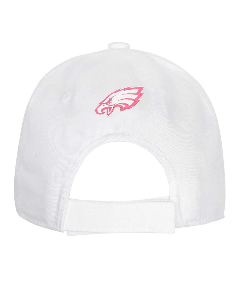 Outerstuff Big Girls Philadelphia Eagles All White Structured Adjustable Hat