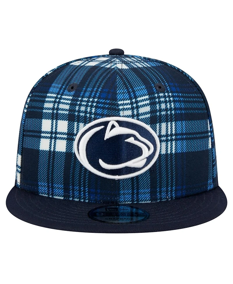 New Era Men's Navy Penn State Nittany Lions Plaid 9FIFTY Snapback Hat