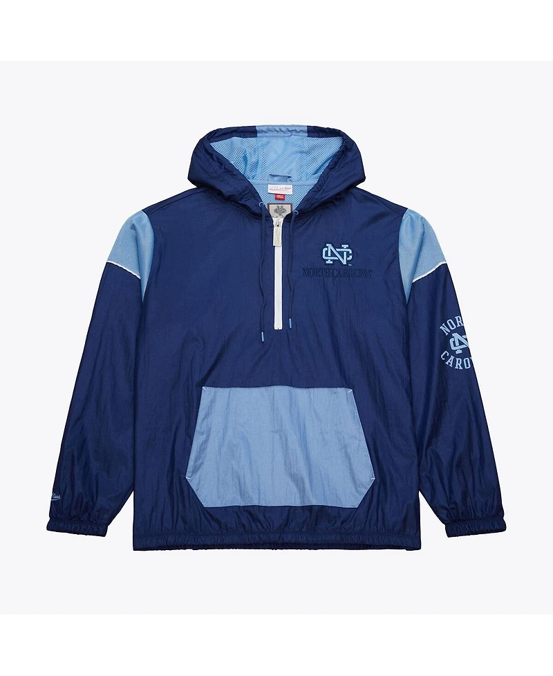 Mitchell & Ness Men's Navy North Carolina Tar Heels Anorak Vintage Logo Half-Zip Hoodie Jacket