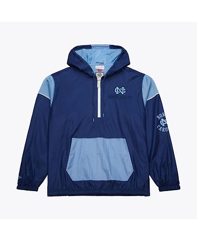Mitchell & Ness Men's Navy North Carolina Tar Heels Anorak Vintage Logo Half-Zip Hoodie Jacket