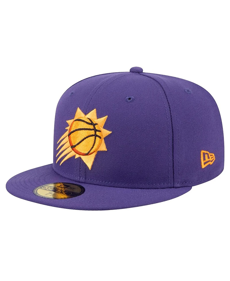 New Era Men's Purple Phoenix Suns Throwback Pennant 59FIFTY Fitted Hat