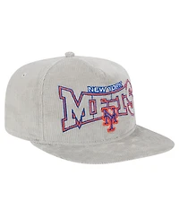 New Era Men's Gray New York Mets Corduroy Golfer Snapback Hat