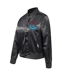 Pro Standard Women's Black Colorado Avalanche Rhinestone Jewels Satin Full-Snap Jacket