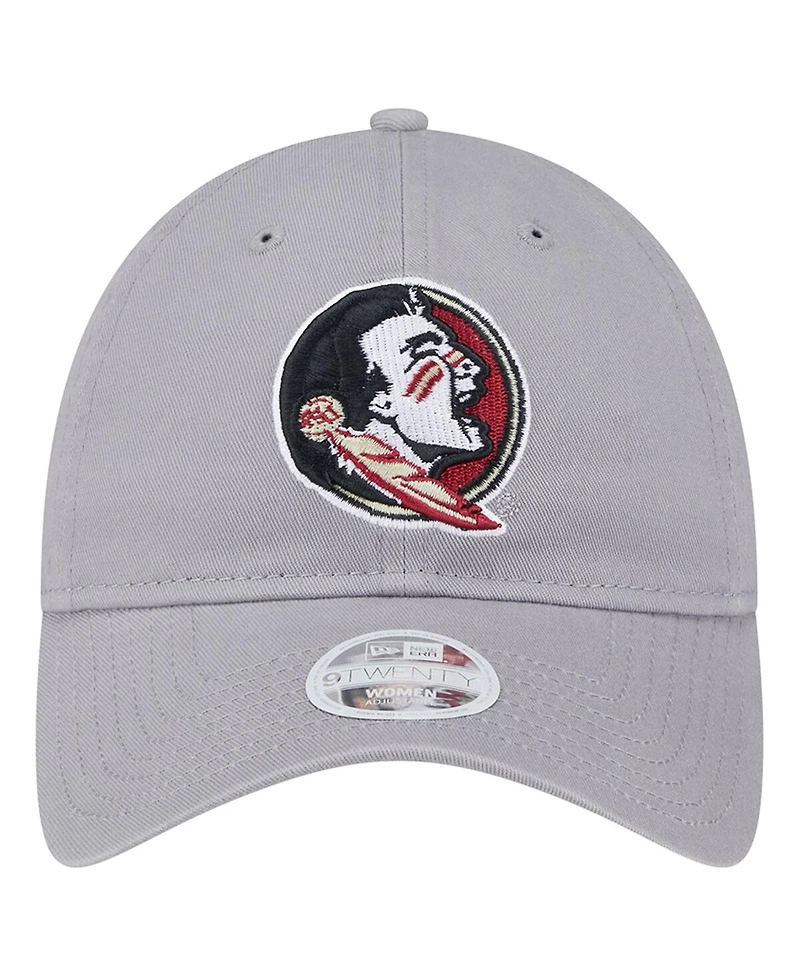 New Era Women's Gray Florida State Seminoles Logo 9TWENTY Adjustable Hat