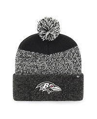 '47 Brand Men's Black Baltimore Ravens Static Cuffed with Pom Knit Hat
