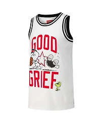 Freeze Max Men's White Peanuts Good Grief Basketball Jersey