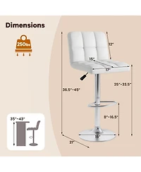 Modern Swivel Bar Stools Set of with Heavy-duty Metal Base & Footrest Back
