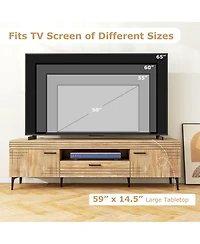 Tv Stand for 65 Inch TVs Modern Entertainment Center with Drawer 2 Storage Cabinets