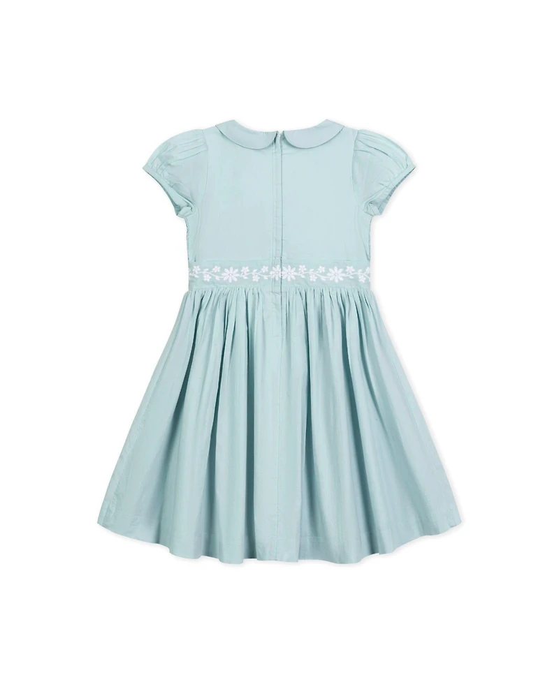 Hope & Henry Baby Girls Organic Puff Sleeve Smocked Party Dress with Peter Pan Collar