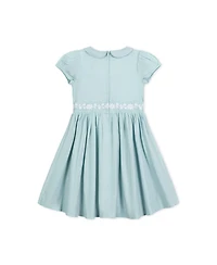 Hope & Henry Baby Girls Organic Puff Sleeve Smocked Party Dress with Peter Pan Collar