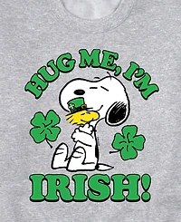 Airwaves Men's Peanuts St Patrick's Day Hug Me I'm Irish Long Sleeve Fleece