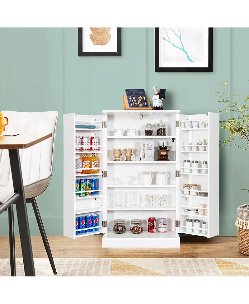 41" Farmhouse Kitchen Pantry Storage Cabinet withDoors Adjustable Shelves