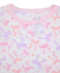 Max & Olivia Baby and Toddler Girls 3-Piece Bow Print Pajama Set