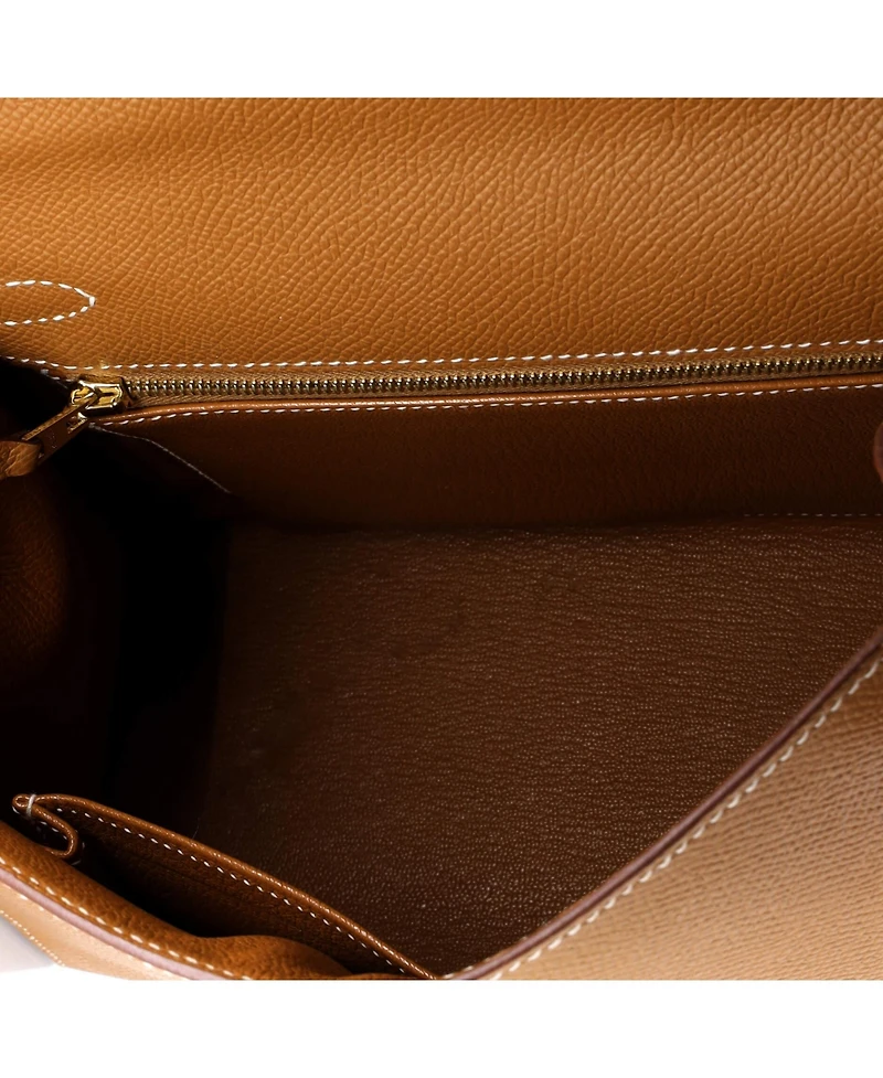 Pre-Owned Hermes Kelly 25 Handbag Brown Epsom with Gold Hardware
