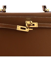 Pre-Owned Hermes Kelly 25 Handbag Brown Epsom with Gold Hardware