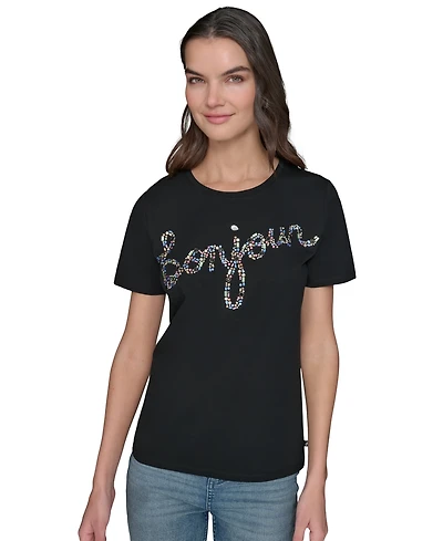 Karl Lagerfeld Paris Women's Graphic Crewneck T-Shirt
