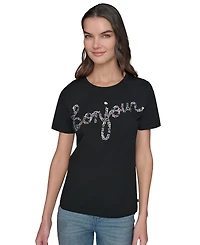 Karl Lagerfeld Paris Women's Graphic Crewneck T-Shirt