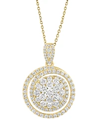 Effy Lab Grown Diamond Spiral Cluster 18" Pendant Necklace (2-5/8 ct. t.w.) in 14k Gold