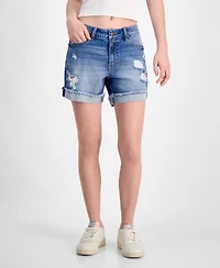 Celebrity Pink Juniors Mid Rise Frayed Cuff Shorts