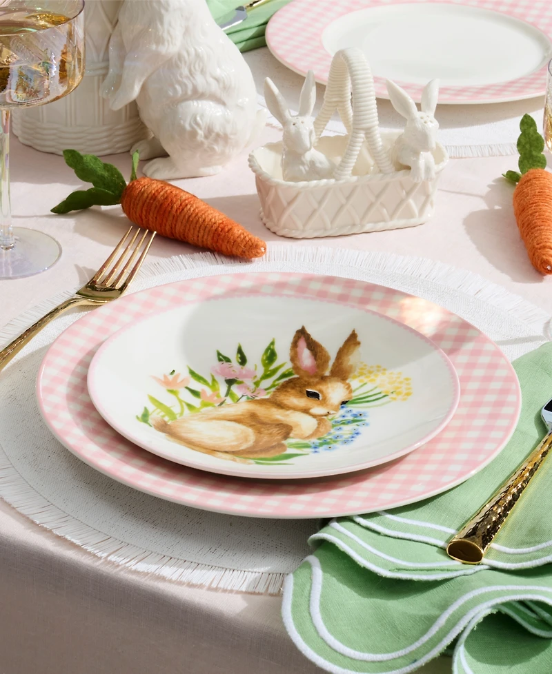 Lenox Gingham Dinner Plates, Set of 4