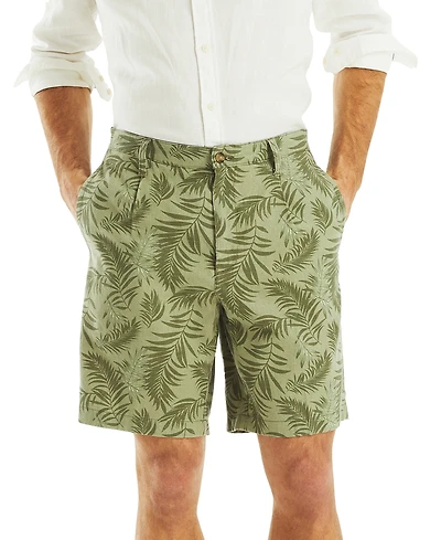 Nautica Men's Pleated Leaf Print 8-1/2" Shorts