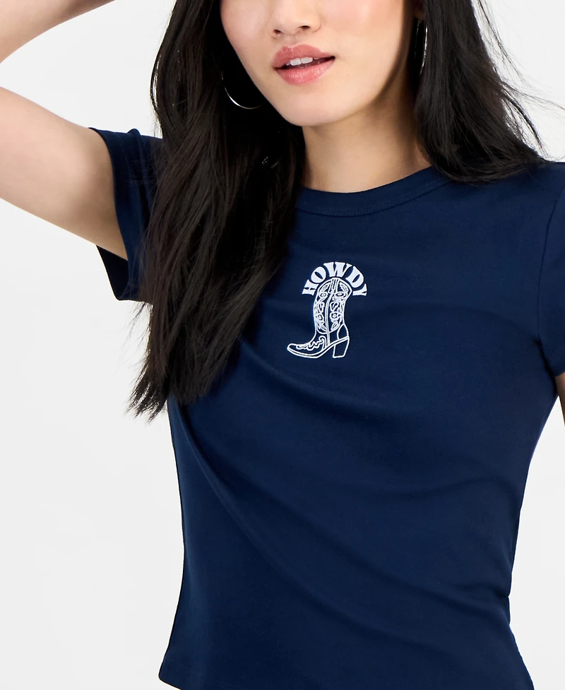 Just Polly Juniors' Cowboy Boots T-Shirt