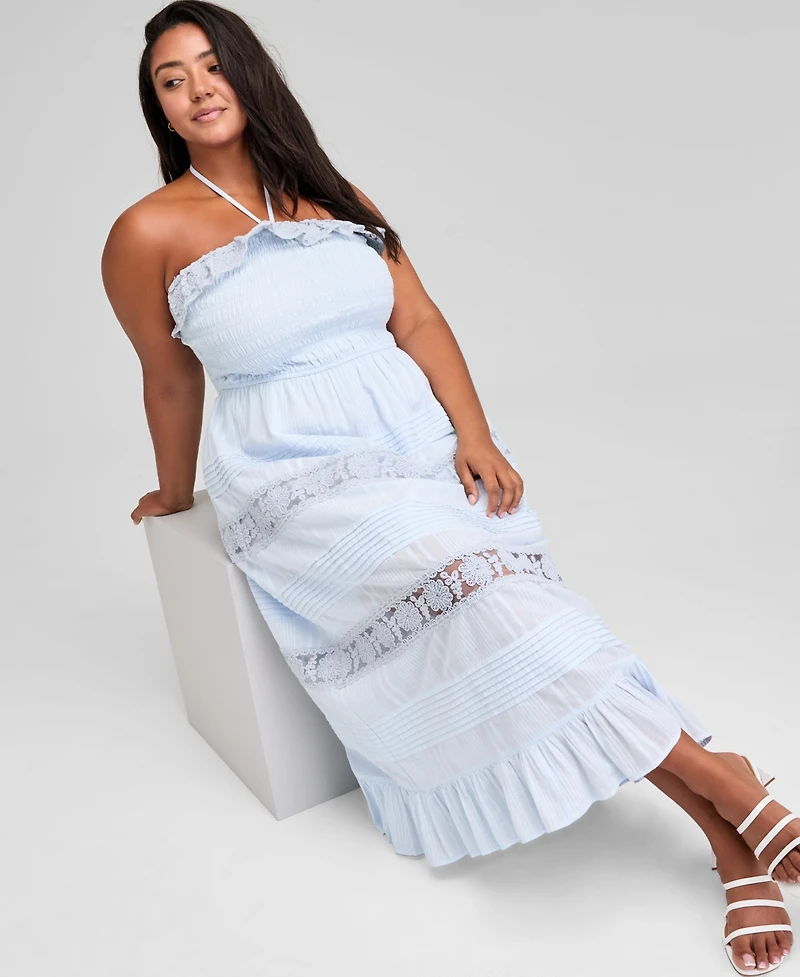 And Now This Trendy Plus Cotton Lace Maxi Dress, Exclusively at Macy's