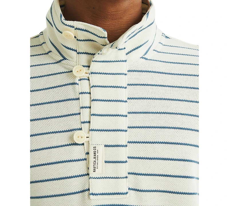 Nautica Men's Long Sleeve Striped Pullover Sweatshirt
