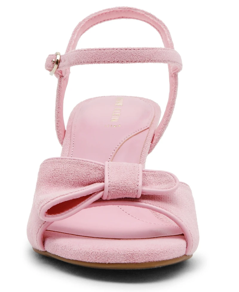 Anne Klein Women's Rosy Bow Block Heel Dress Sandals