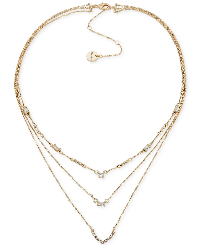 Emily in Paris Gold-Tone Mixed Cubic Zirconia Layered Collar Necklace, 16" + 3" extender