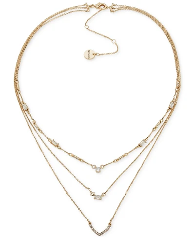 Emily in Paris Gold-Tone Mixed Cubic Zirconia Layered Collar Necklace, 16" + 3" extender