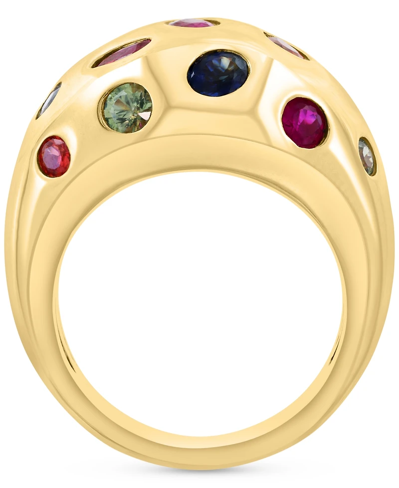 Effy Collection Multi Sapphire (2-1/3 ct. t.w.) Ring in 14k Gold Over Silver