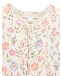 Purebaby Baby Girls Rib Zip Coverall