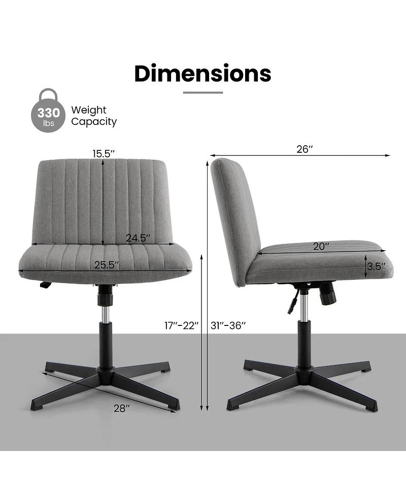 Criss Cross Legged Office Chair Ergonomic Mid Back Computer Desk