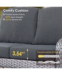 Xizzi 5-Piece Outdoor Wicker Patio Furniture Set, Double Resistance Rattan Rocking Chair and Coffee Table Conversation Set for Balcony Backyard De
