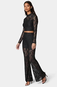 Bebe Women's Two Piece Lace Jumpsuit